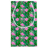 ジャングルの花が付いている熱帯パターン スモールペーパーバッグ (裏面)