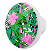 ジャングルの花が付いている熱帯パターン セラミックノブ (右)