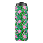 ジャングルの花が付いている熱帯パターン タンブラー (正面)