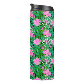 ジャングルの花が付いている熱帯パターン タンブラー (回転右)
