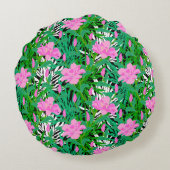 ジャングルの花が付いている熱帯パターン ラウンドクッション (裏面)