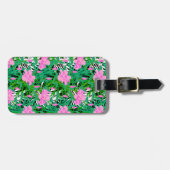 ジャングルの花が付いている熱帯パターン ラゲッジタグ (正面横)