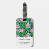 ジャングルの花が付いている熱帯パターン ラゲッジタグ (裏面縦)