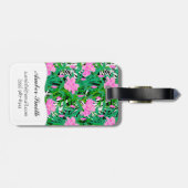 ジャングルの花が付いている熱帯パターン ラゲッジタグ (裏面横)