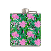 ジャングルの花が咲く熱帯の模様 フラスク (裏面)