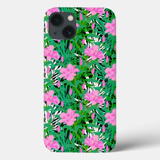 ジャングルの花を持つ熱帯模様 Case-Mate iPhoneケース (裏面)