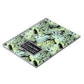 ジャングルの花パターン|はあなたの名前を加えます ノートブック (左側)