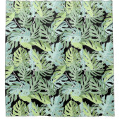 ジャングルの花柄 シャワーカーテン (正面)