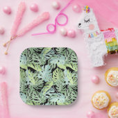 ジャングルの花柄 ペーパープレート (パーティー)