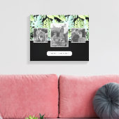 ジャングルの花柄 |家族の写真と文字 キャンバスプリント (インサイチュ (リビング))