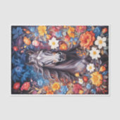 ジャングルの花絵を描とシュレアルの馬の頭 薄葉紙 (正面)