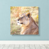 ジャングルの若いキングポートレート キャンバスプリント (インサイチュ (ウッドフロア))