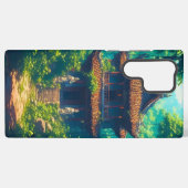 ジャングルの茂みの中のタイの家 SAMSUNG GALAXYケース (裏面横)