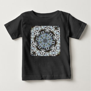 ジャングルの葉とトロピカルフラワーの六角形 ベビーTシャツ