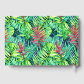 ジャングルの葉のパターン実在ホイルコラージュ ゲストブック (裏面)