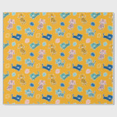 ジャングルの葉をつけた可愛いヒョウ ラッピングペーパー (フラット)