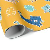 ジャングルの葉をつけた可愛いヒョウ ラッピングペーパー (ロールコーナー)