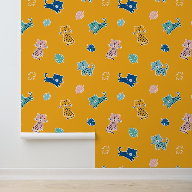 ジャングルの葉をつけた可愛いヒョウ 壁紙 (アプリケーション)