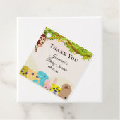 ジャングルの葉をテーマにしたサルの柔らかいおもちゃのベビーシャワー フェイバータグ (インサイチュ)