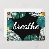 ジャングルの葉　静けさの祈り　息を深く ポストカード (正面/裏面)