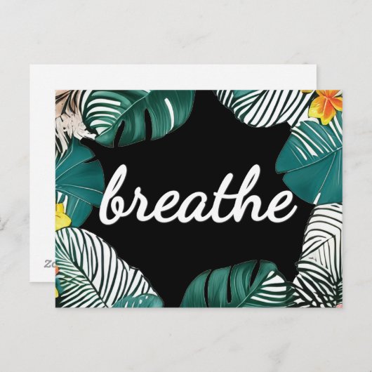 ジャングルの葉 静けさの祈り 息を深く ポストカード (正面/裏面)