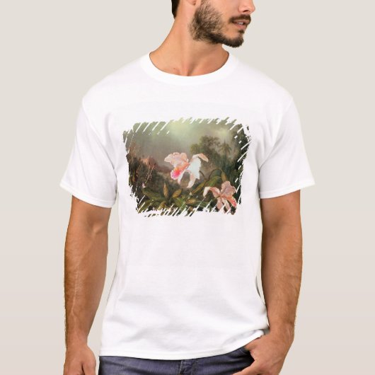 ジャングルの蘭およびハチドリ1872年 Tシャツ (正面)