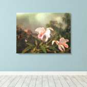 ジャングルの蘭とハミングバード， 1872 キャンバスプリント (インサイチュ (ウッドフロア))