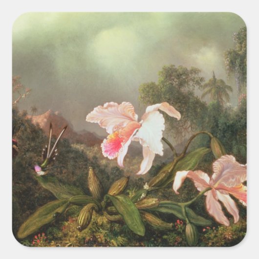 ジャングルの蘭とハミングバード， 1872 スクエアシール (正面)