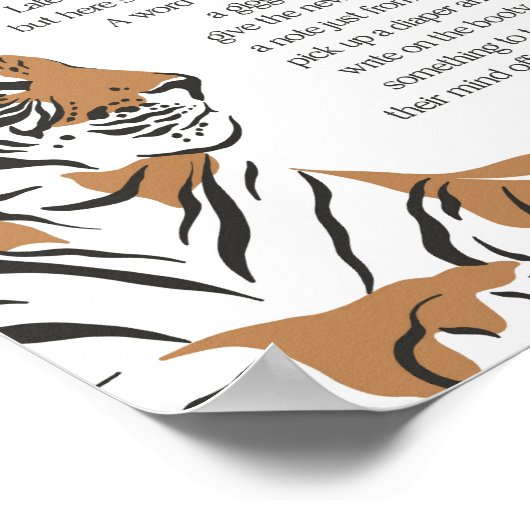 ジャングルの虎の赤ん坊のシャワー晩夜用考えおむつ ポスター (角)