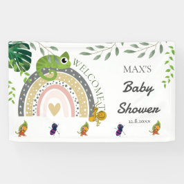 ジャングルの虹の赤ちゃんシャワーへようこそ 横断幕