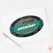 ジャングルの被災者 楕円形シール (封筒)