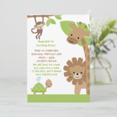 ジャングルの誕生日パーティーへの招待 招待状 (スタンド正面)