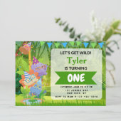 ジャングルの誕生日パーティーへの招待 招待状 (スタンド正面)