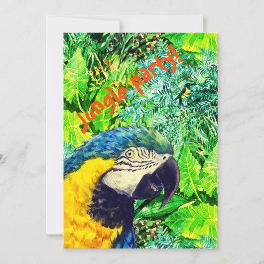 ジャングルの誕生日パーティー 招待状 (正面)