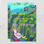 ジャングルの誕生日パーティー 招待状 (正面/裏面)