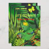 ジャングルの誕生日パーティー 招待状 (正面/裏面)