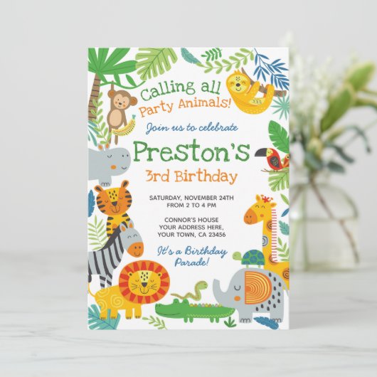 ジャングルの誕生日 招待状 (スタンド正面)