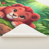 ジャングルの赤い獅子の子 シェルパブランケット (3/4)