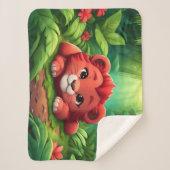 ジャングルの赤い獅子の子 シェルパブランケット (正面)