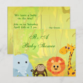ジャングルの赤ちゃんシャワーだ インビテーションポストカード (正面/裏面)