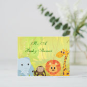 ジャングルの赤ちゃんシャワーだ インビテーションポストカード (スタンド正面)