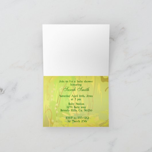 ジャングルの赤ちゃんシャワーだ 招待状 (内部)