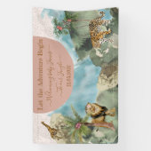 ジャングルの赤ちゃんシャワーのバナーへようこそ 横断幕 (縦)