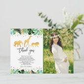 ジャングルの赤ちゃんシャワーサンキューカードジャングルシャワー サンキューカード (スタンド正面)