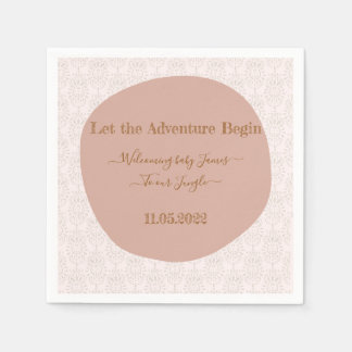 ジャングルの赤ちゃんシャワーナプキンへようこそ スタンダードカクテルナプキン