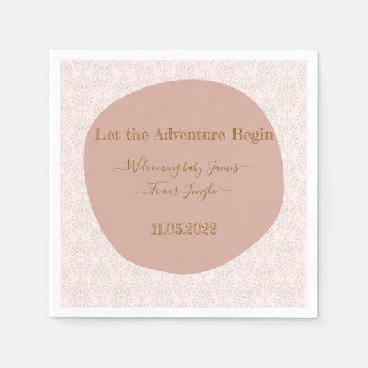 ジャングルの赤ちゃんシャワーナプキンへようこそ スタンダードカクテルナプキン (正面)