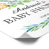 ジャングルの赤ちゃんシャワー歓迎サイン、サファリサイン ポスター (角)