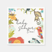 ジャングルの野生の赤ちゃん歓迎会 スタンダードカクテルナプキン (正面)