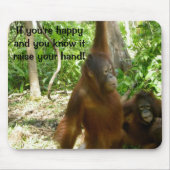 ジャングルの霊長目の動物の幸せな童謡 マウスパッド (正面)