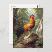 ジャングルの風景の中の鶏 ポストカード (正面/裏面)